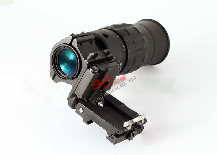 New 1.5-5X Monocular Magnifier w Flip to Side QD Mount